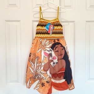 Disney Princess Moana Palm Leaf Tropical Crochet Sleeveless Dress